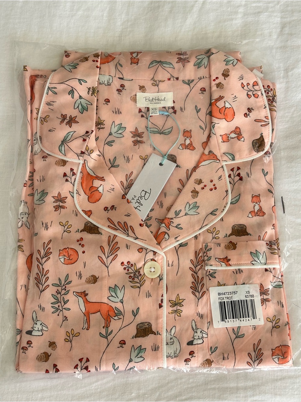 BedHead Pink Fox Print Cotton Pajama Set